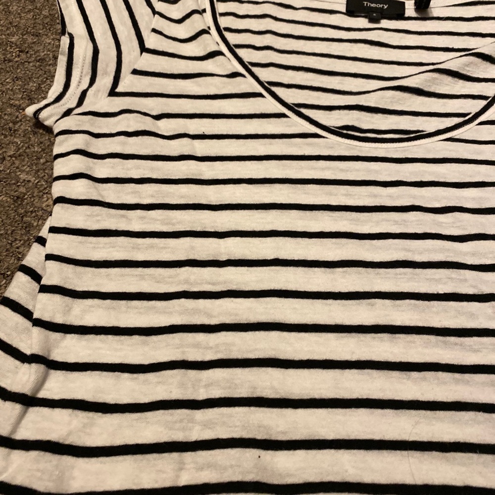 Theory Navigate Striped Tee | Size M - Picture 4 of 7